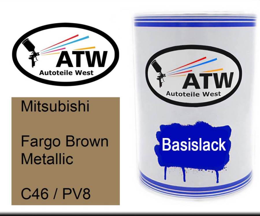 Mitsubishi, Fargo Brown Metallic, C46 / PV8: 500ml Lackdose, von ATW Autoteile West.